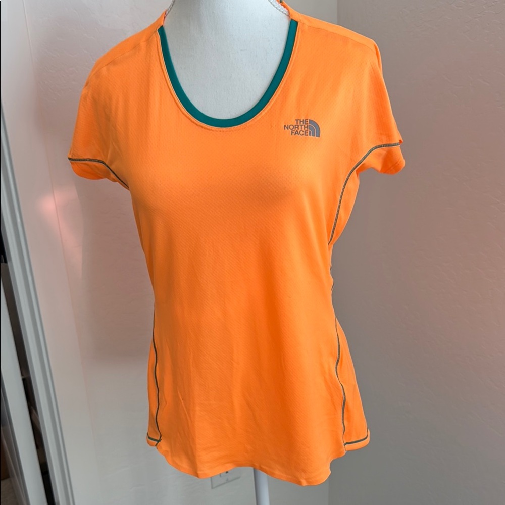 The North Face Orange Fitted Cap Sleeve T-Shirt